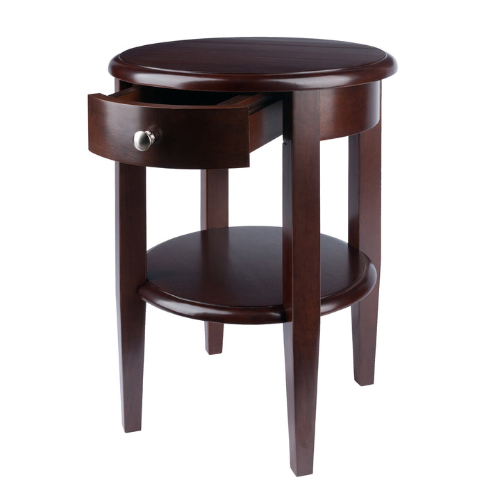 Concord Round End Table, Walnut