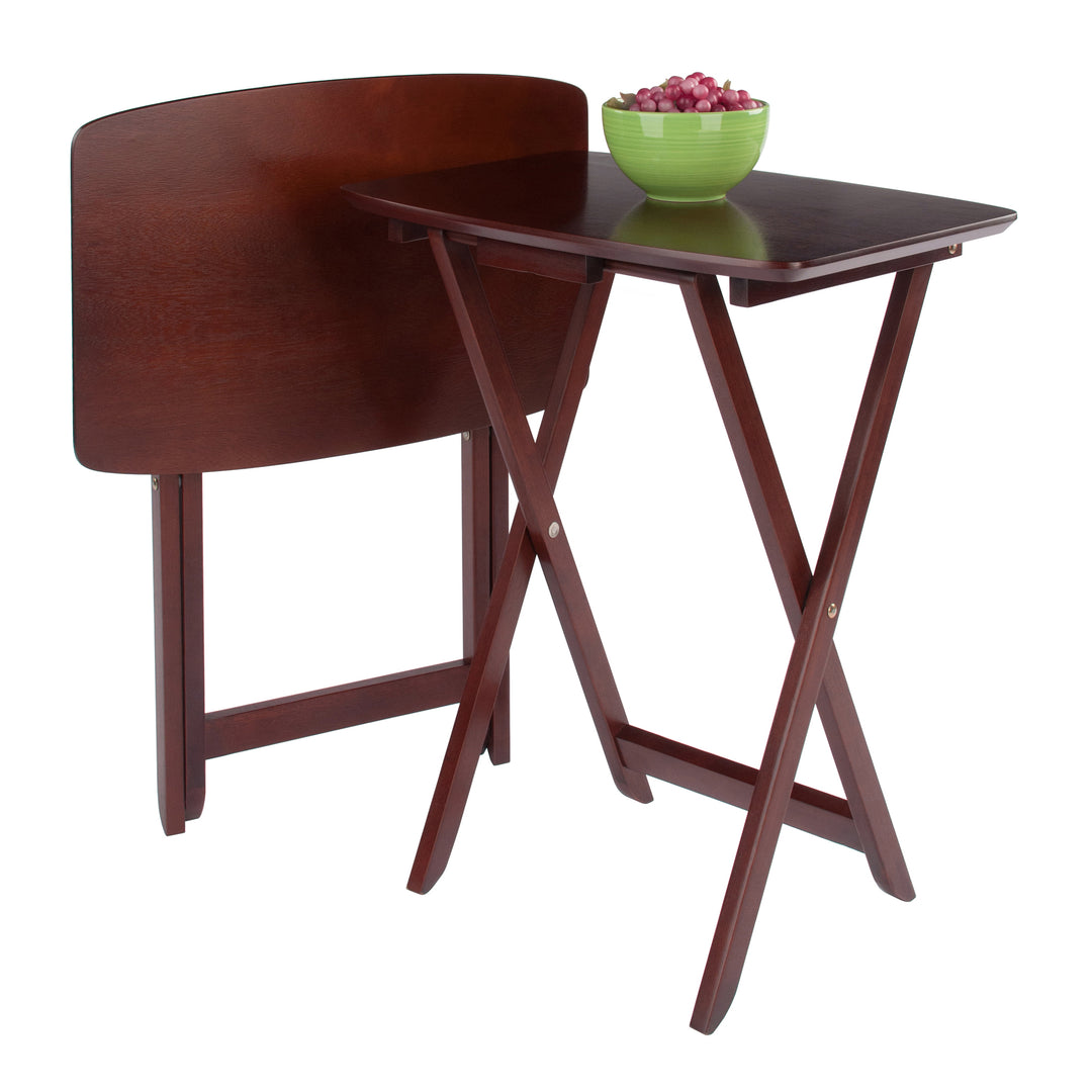 Darlene 2-Pc Snack Table Set, Walnut