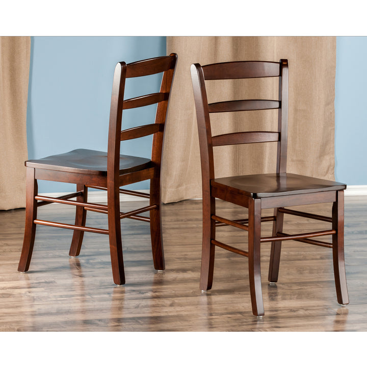 Benjamin 2-Pc Ladder-back Chair Set, Walnut