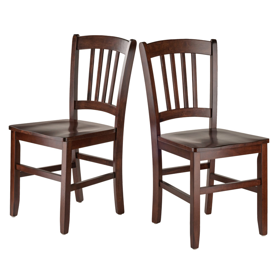 Madison 2-Pc Slat-back Chair Set, Walnut