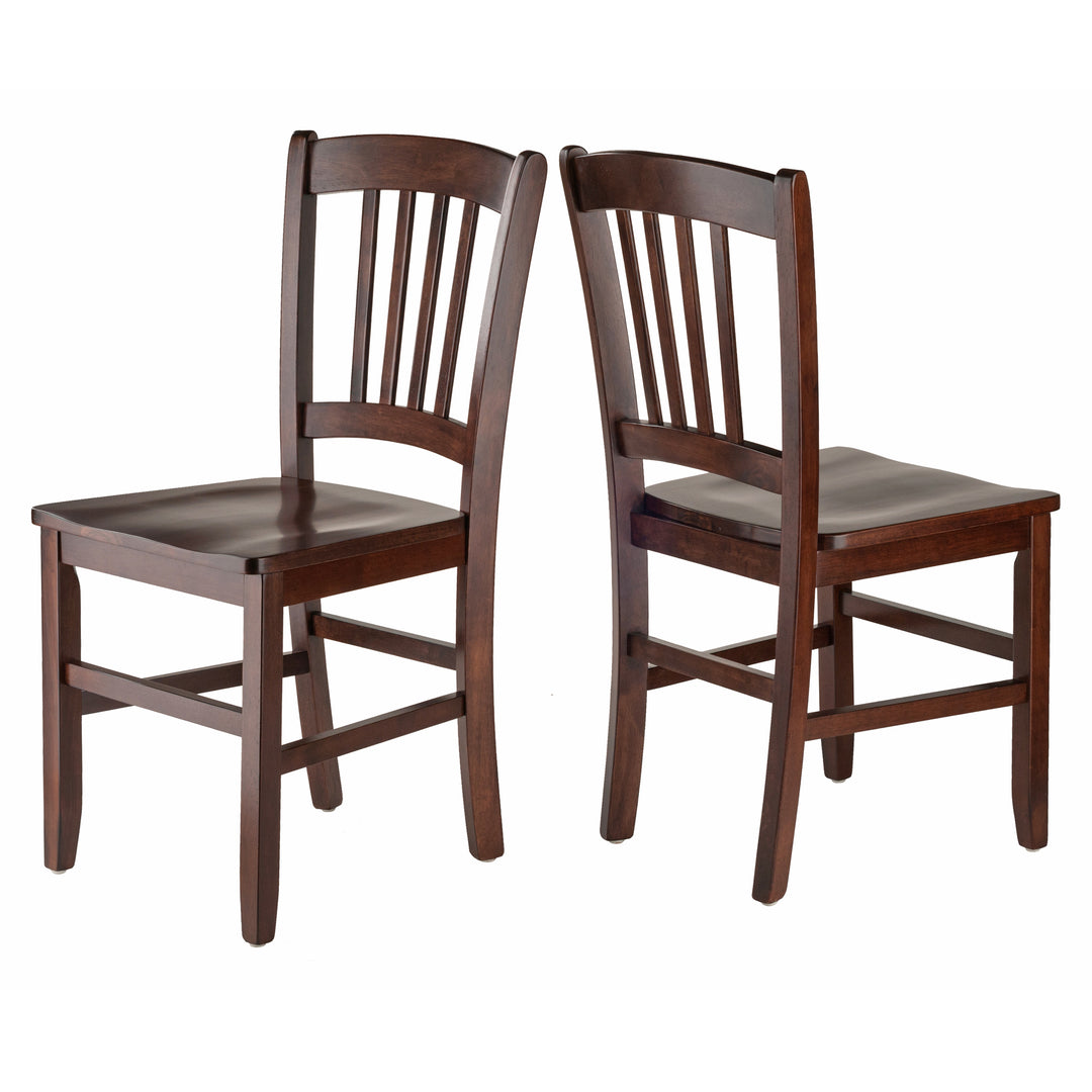 Madison 2-Pc Slat-back Chair Set, Walnut