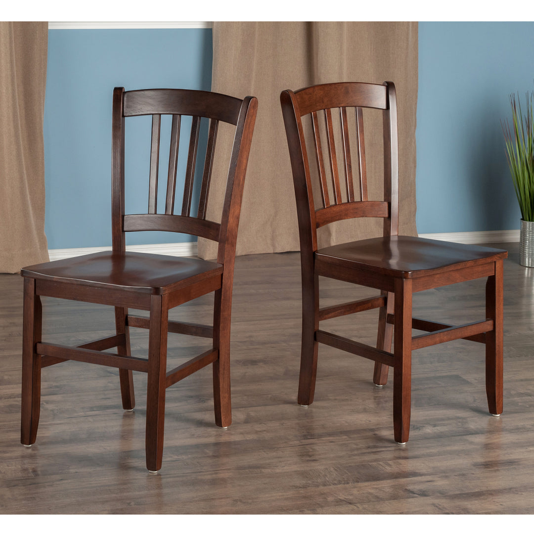 Madison 2-Pc Slat-back Chair Set, Walnut