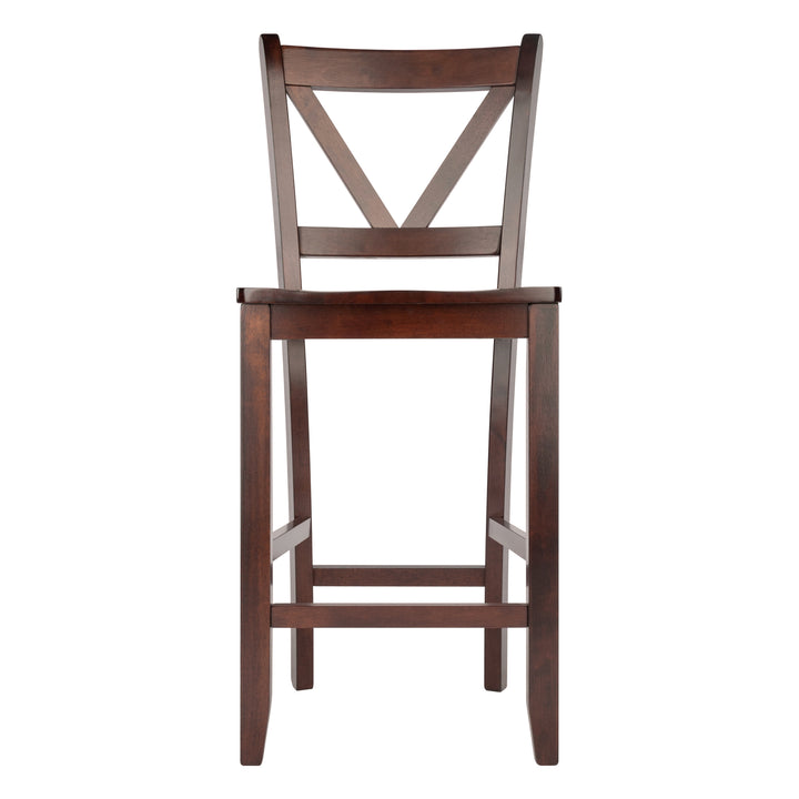 Victor 2-Pc V-back Counter Stool Set, Walnut