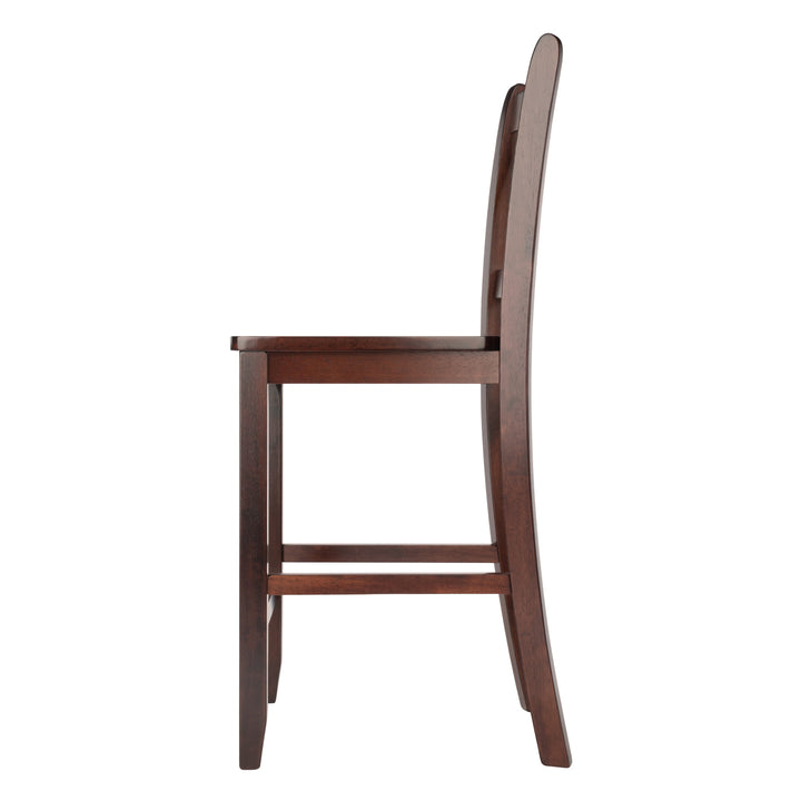 Victor 2-Pc V-back Counter Stool Set, Walnut