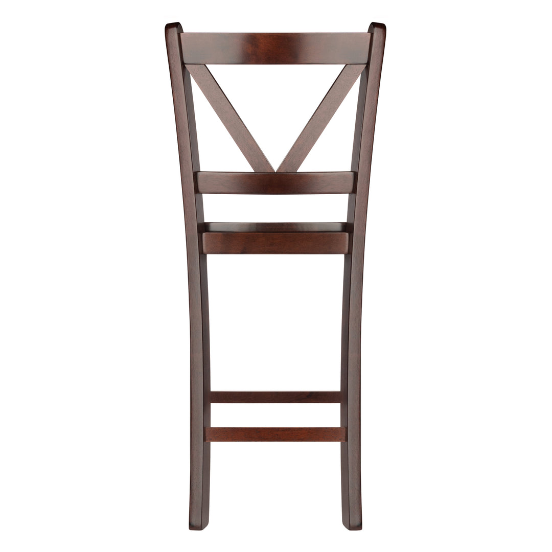 Victor 2-Pc V-back Counter Stool Set, Walnut