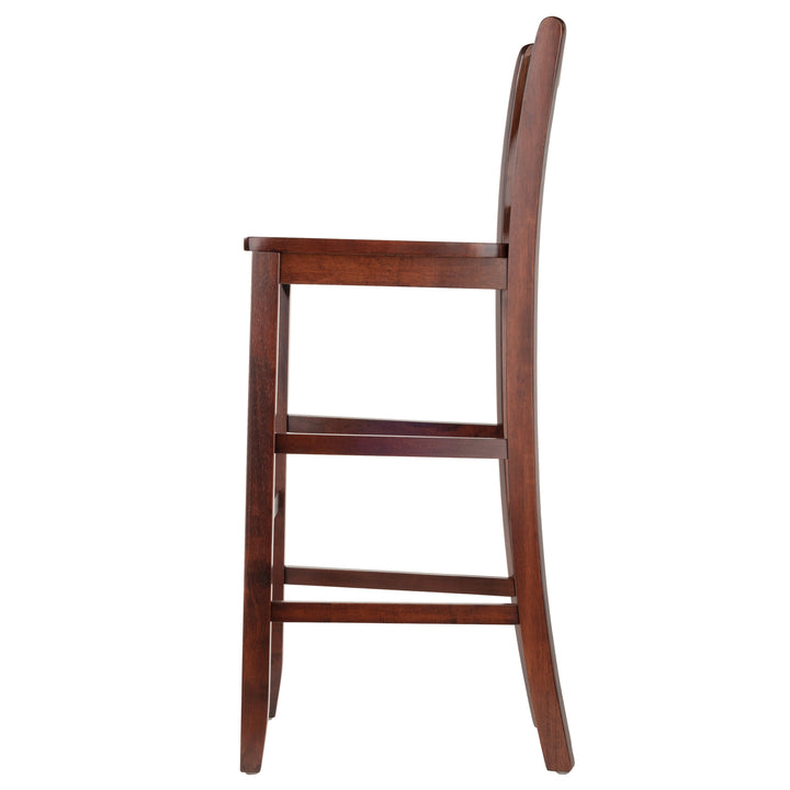 Victor 2-Pc V-back Bar Stool Set, Walnut