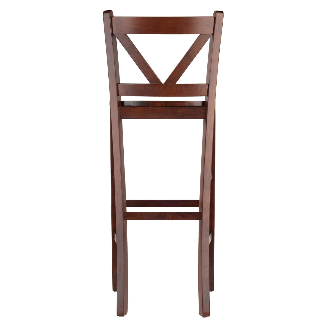 Victor 2-Pc V-back Bar Stool Set, Walnut