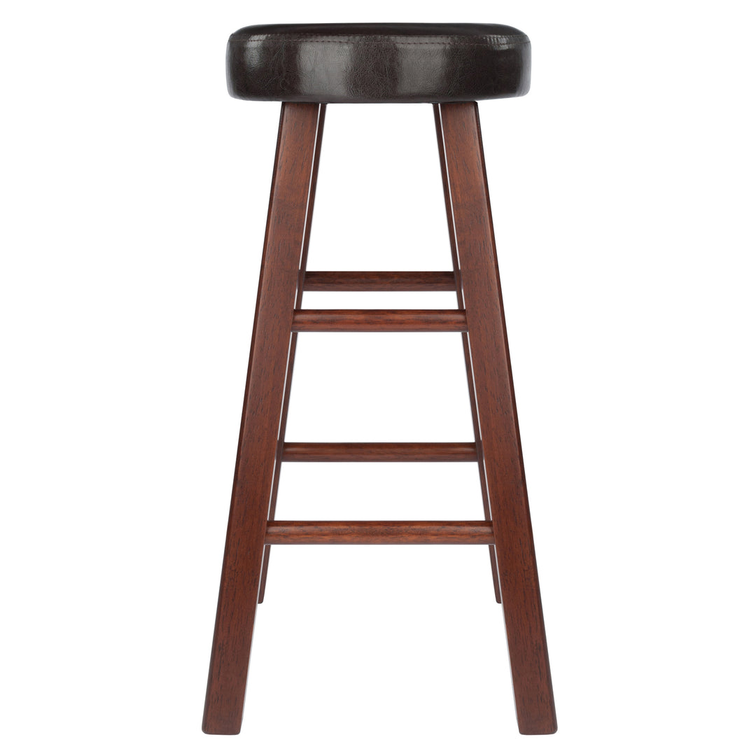 Maria 2-Pc Cushion Seat Counter Stool Set, Espresso and Walnut