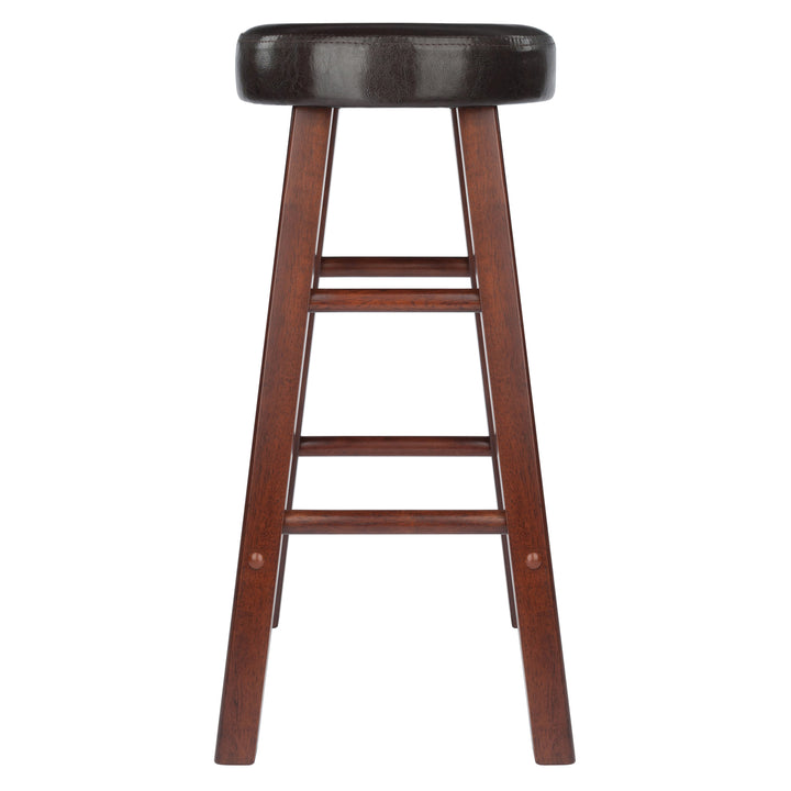 Maria 2-Pc Cushion Seat Counter Stool Set, Espresso and Walnut