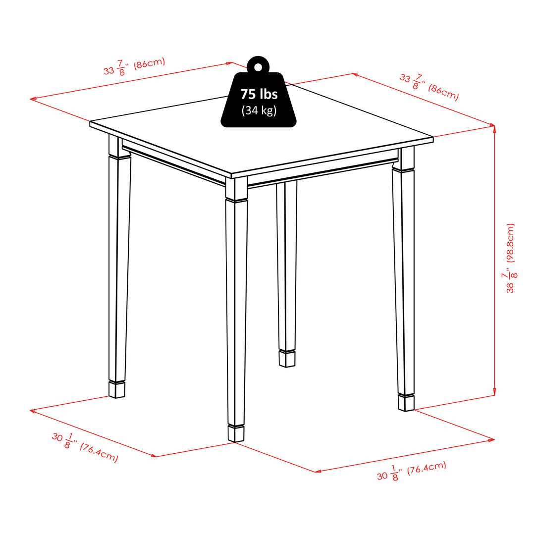 Kingsgate 3-Pc High Dining Table with Saddle Seat Bar Stools, Walnut