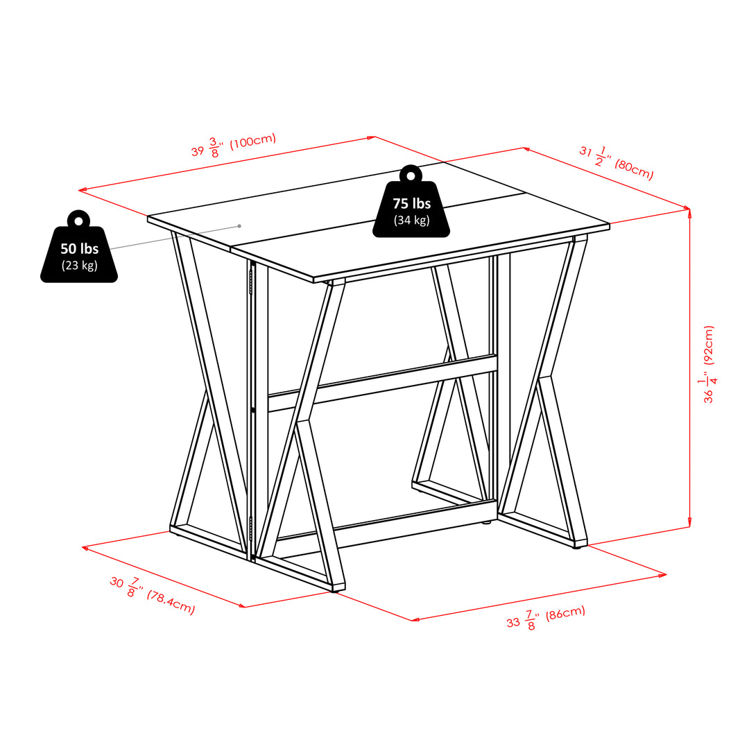 Harrington 3-Pc Drop Leaf Table with Cushion Seat Bar Stools, Walnut and Espresso