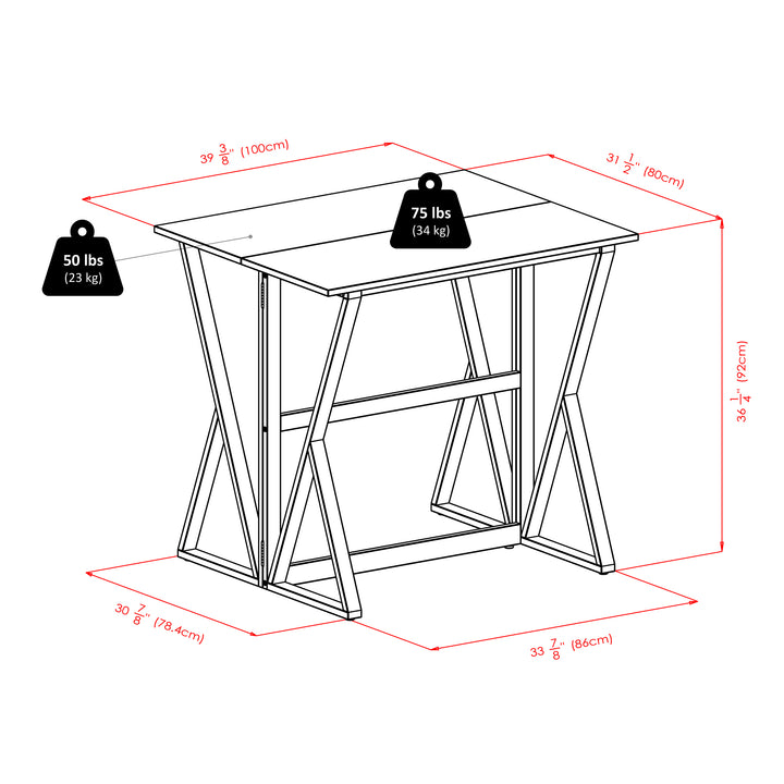 Harrington 3-Pc Drop Leaf Table with Cushion Seat Bar Stools, Walnut and Espresso