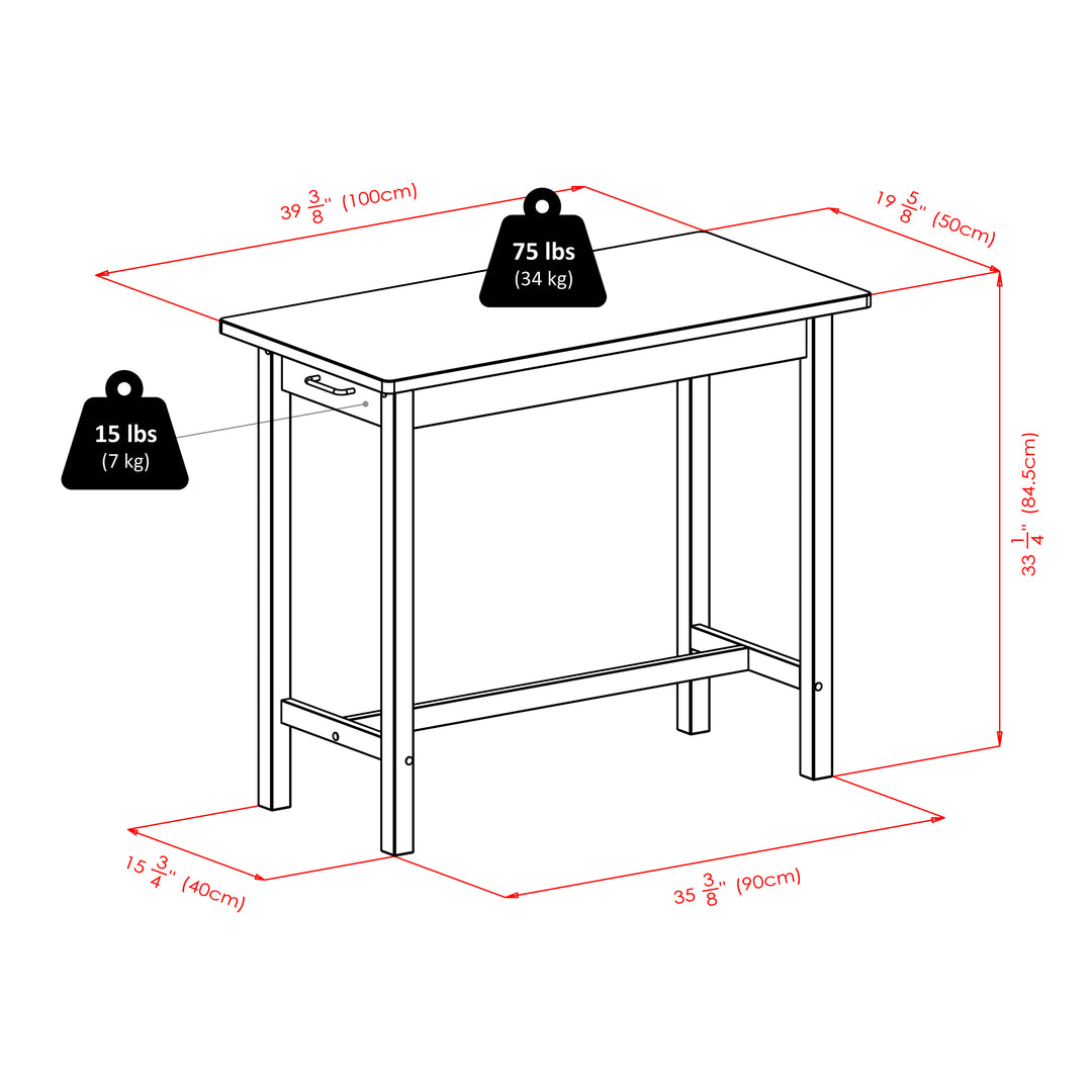 Sally 3-Pc Breakfast Table with Saddle Seat Counter Stools, Walnut