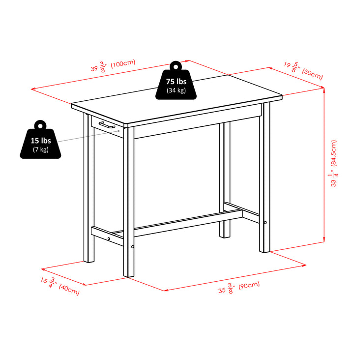 Sally 3-Pc Breakfast Table with Saddle Seat Counter Stools, Walnut