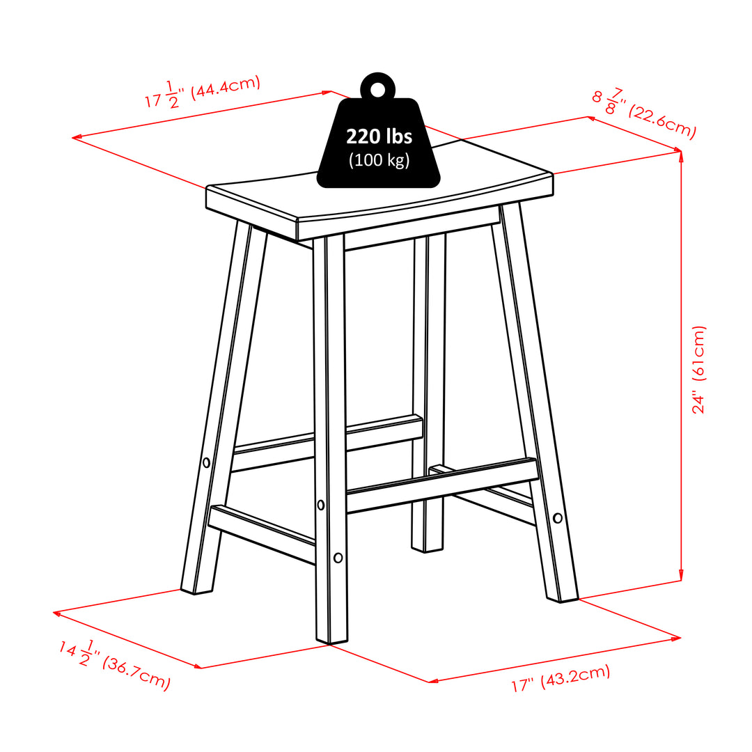 Sally 3-Pc Breakfast Table with Saddle Seat Counter Stools, Walnut