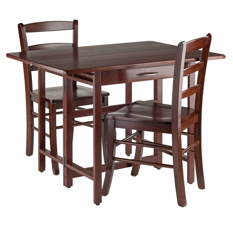 Taylor 3-Pc Drop Leaf Table with Ladder-back Chairs, Walnut