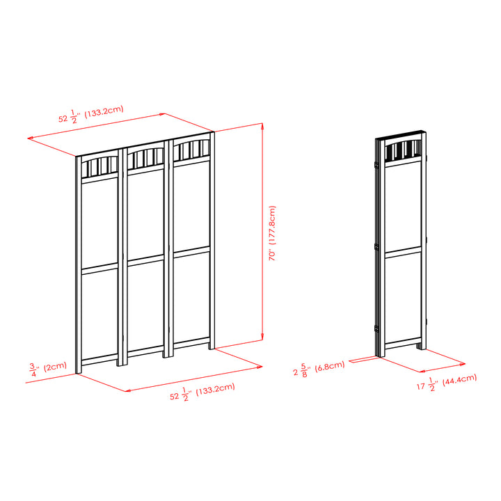 William Folding Screen Divider, Walnut