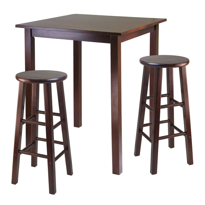 Parkland 3-Pc High Table with Bar Stools, Walnut