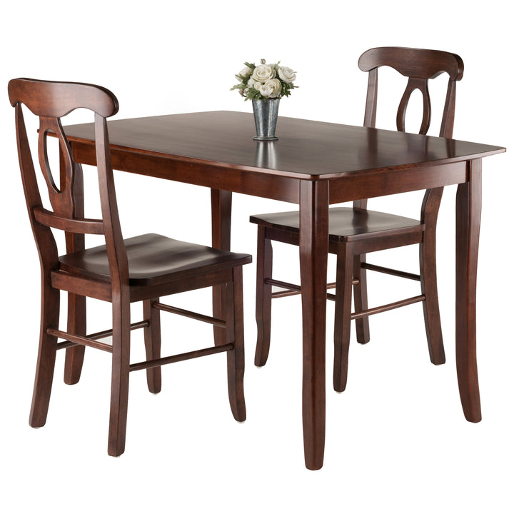 Inglewood 3-Pc Dining Table with Key Hole Chairs, Walnut