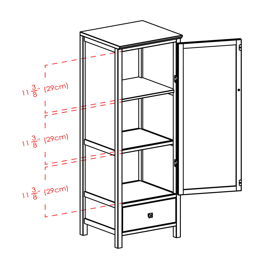 Brooke Jelly 1-Drawer Cupboard, Walnut