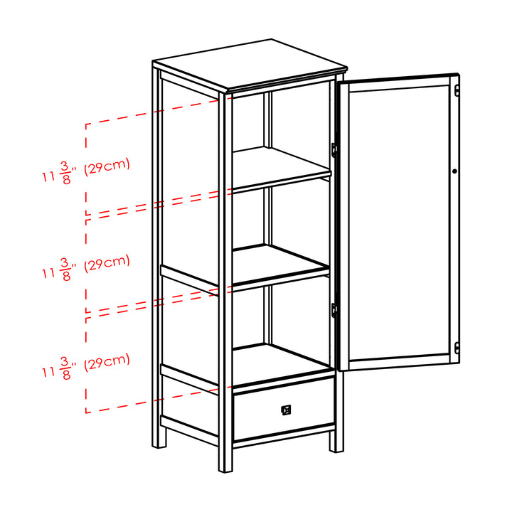 Brooke Jelly 1-Drawer Cupboard, Walnut