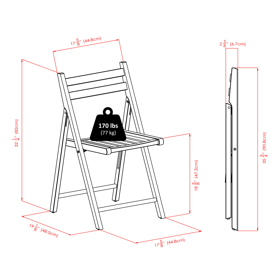 Robin 4-Pc Folding Chair Set, Walnut