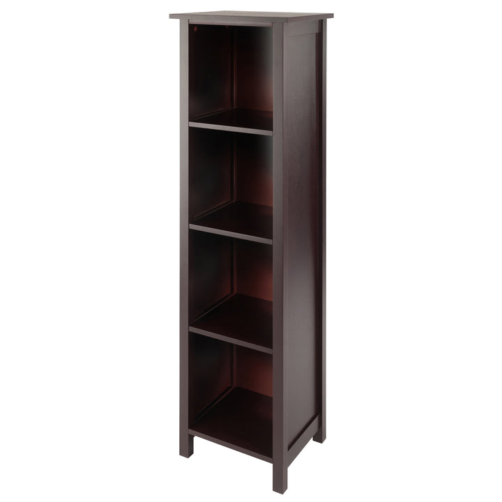 Milan Narrow 4-Section Storage Shelf, Walnut