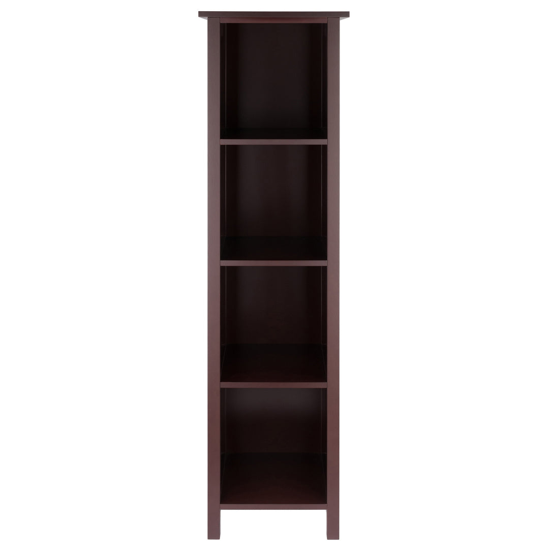 Milan Narrow 4-Section Storage Shelf, Walnut