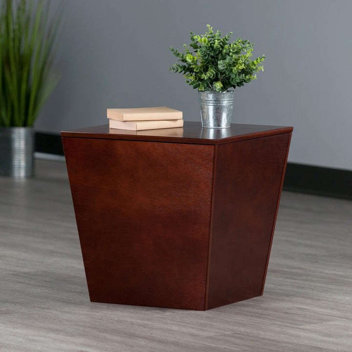 Mezo Storage Cube, Accent Table, Walnut