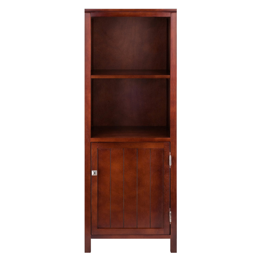 Brooke Jelly 2-Section Cupboard, Open Shelf Cabinet, Walnut