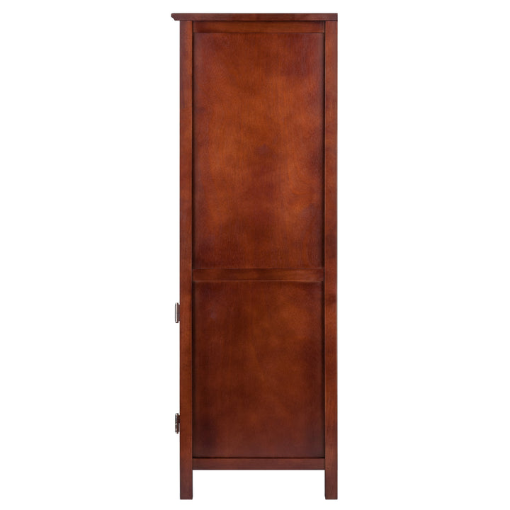 Brooke Jelly 2-Section Cupboard, Open Shelf Cabinet, Walnut