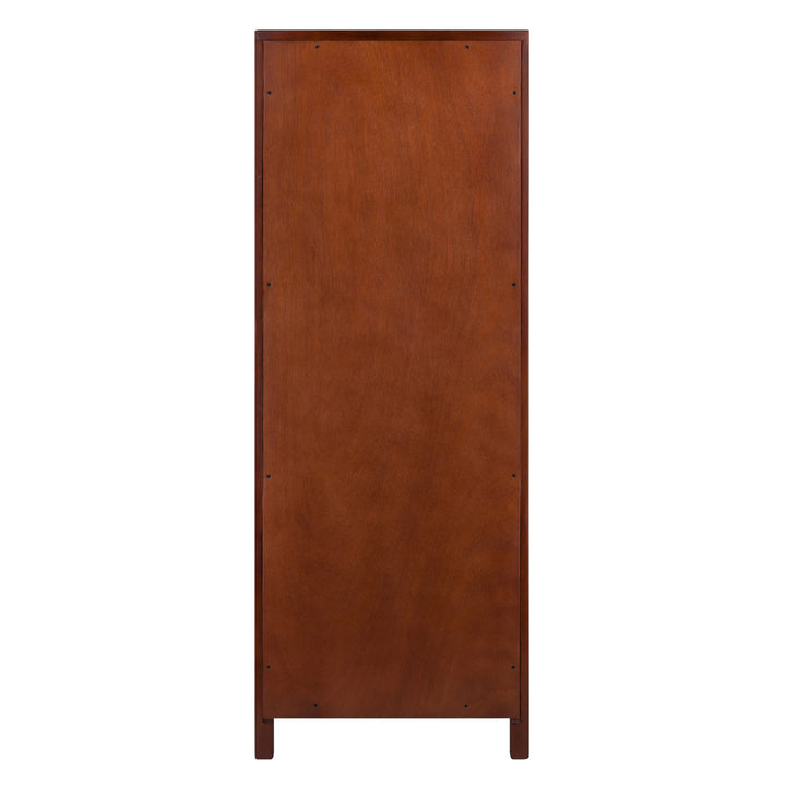 Brooke Jelly 2-Section Cupboard, Open Shelf Cabinet, Walnut