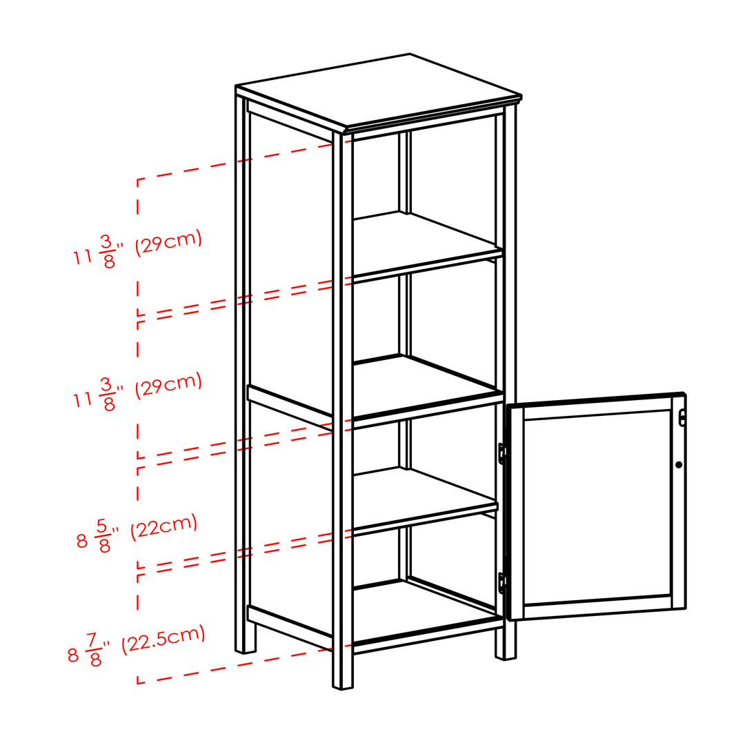 Brooke Jelly 2-Section Cupboard, Open Shelf Cabinet, Walnut