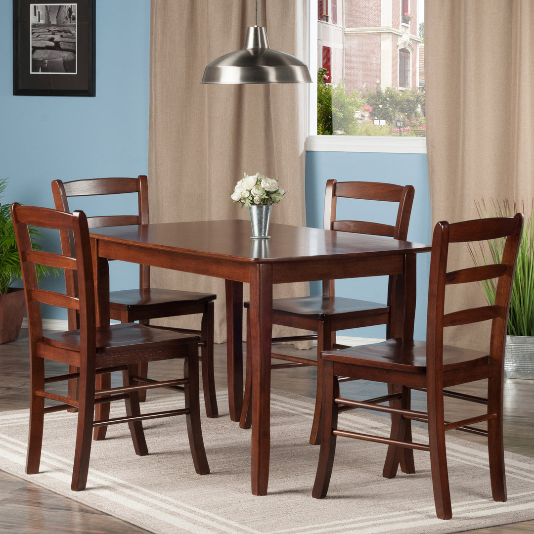 Inglewood 5-Pc Dining Table with Ladder-back Chairs, Natural