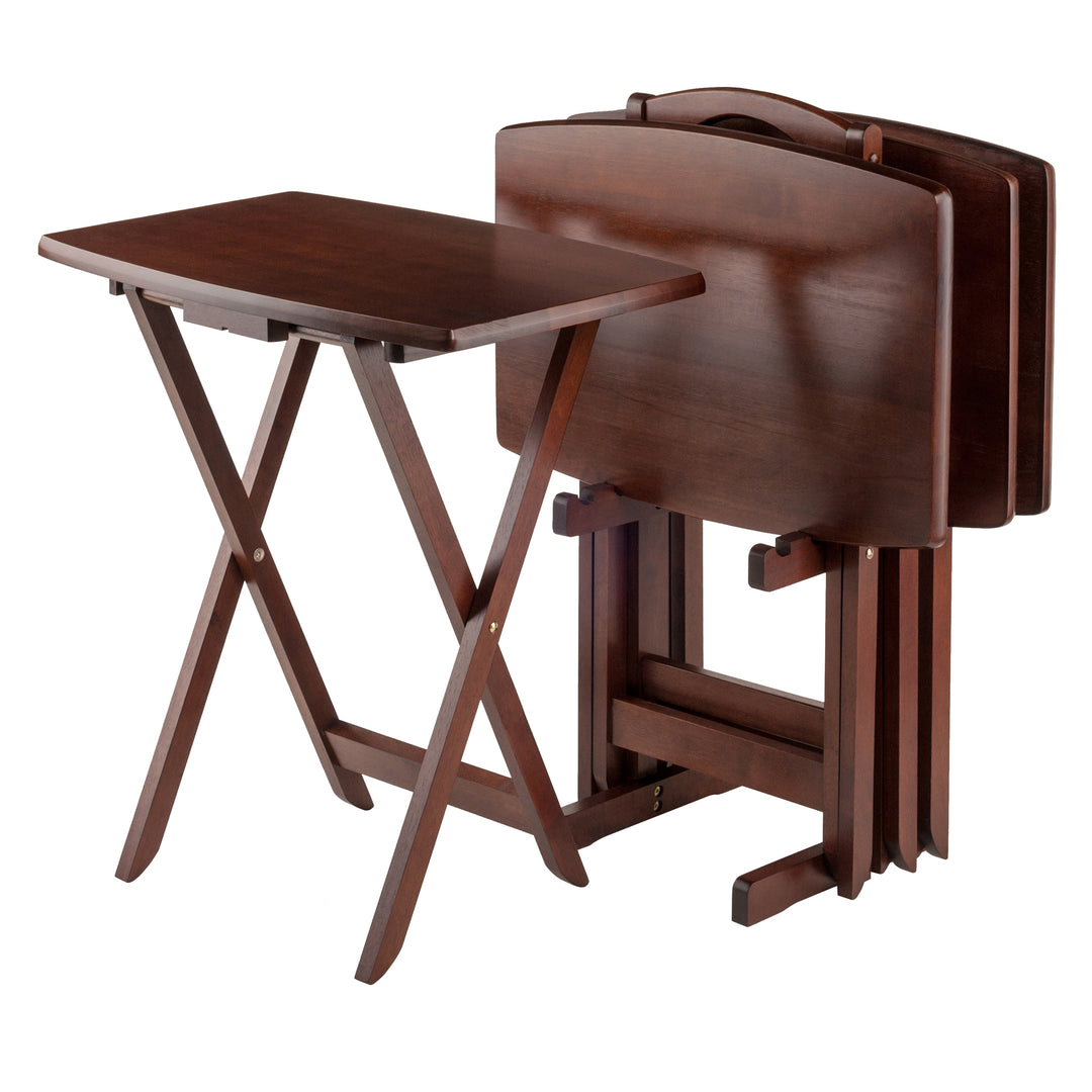 Darryl 5-Pc Snack Table Set, Oversize, Walnut