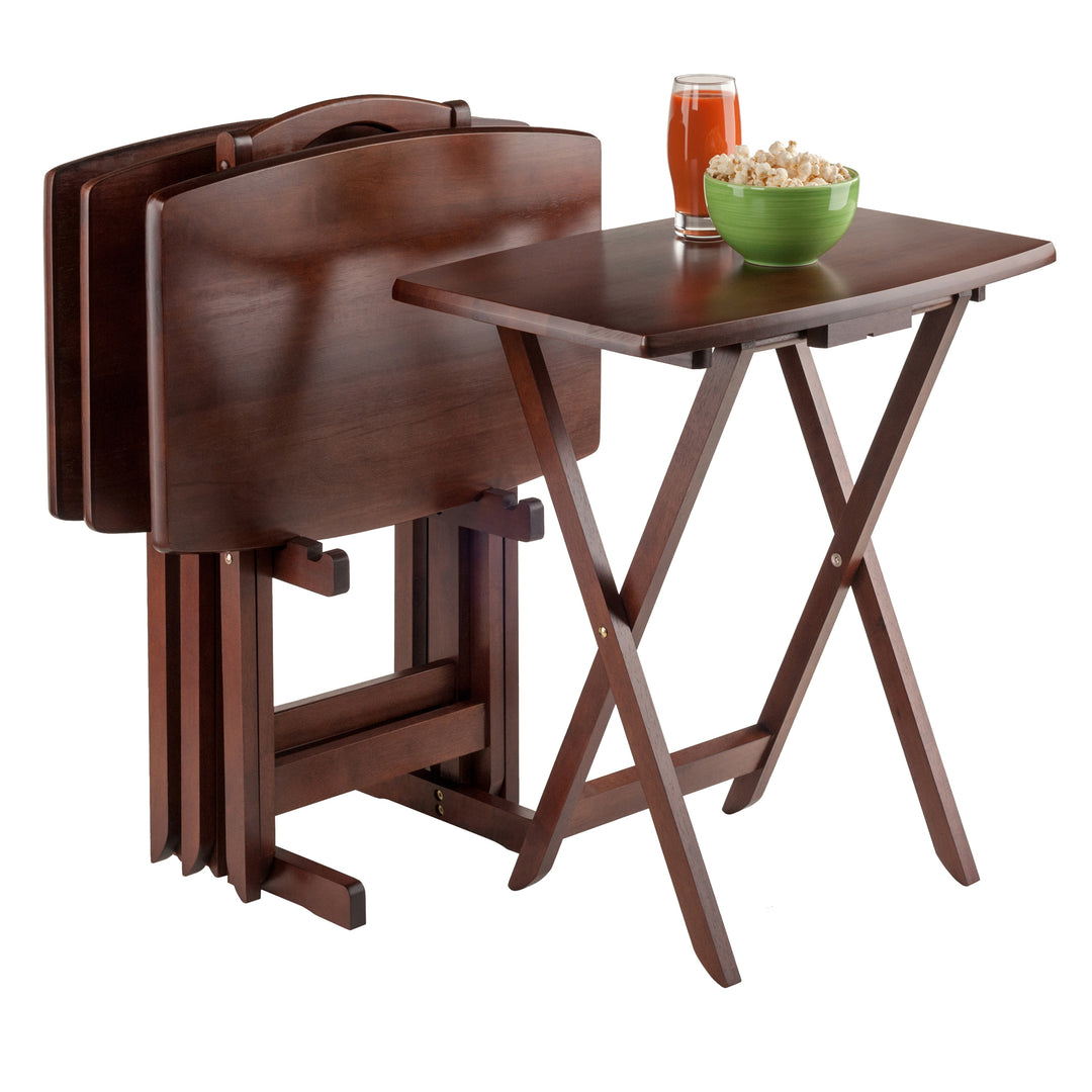 Darryl 5-Pc Snack Table Set, Oversize, Walnut