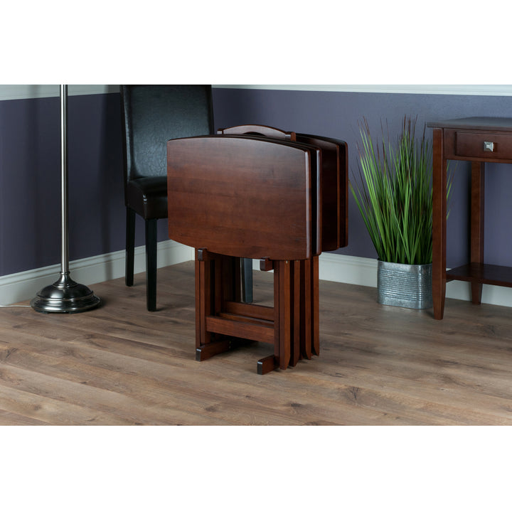 Darryl 5-Pc Snack Table Set, Oversize, Walnut