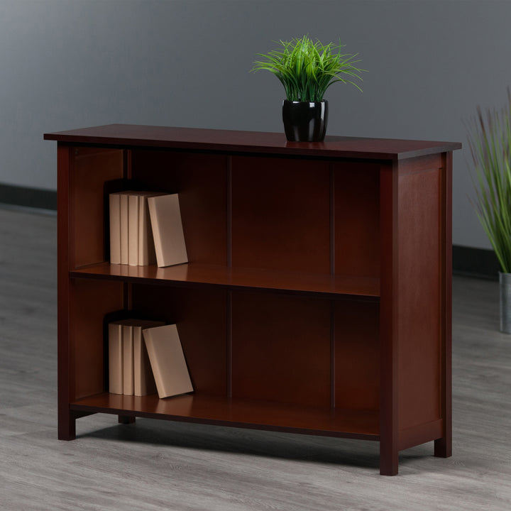 Milan Wide 2-Section Storage Shelf, Walnut