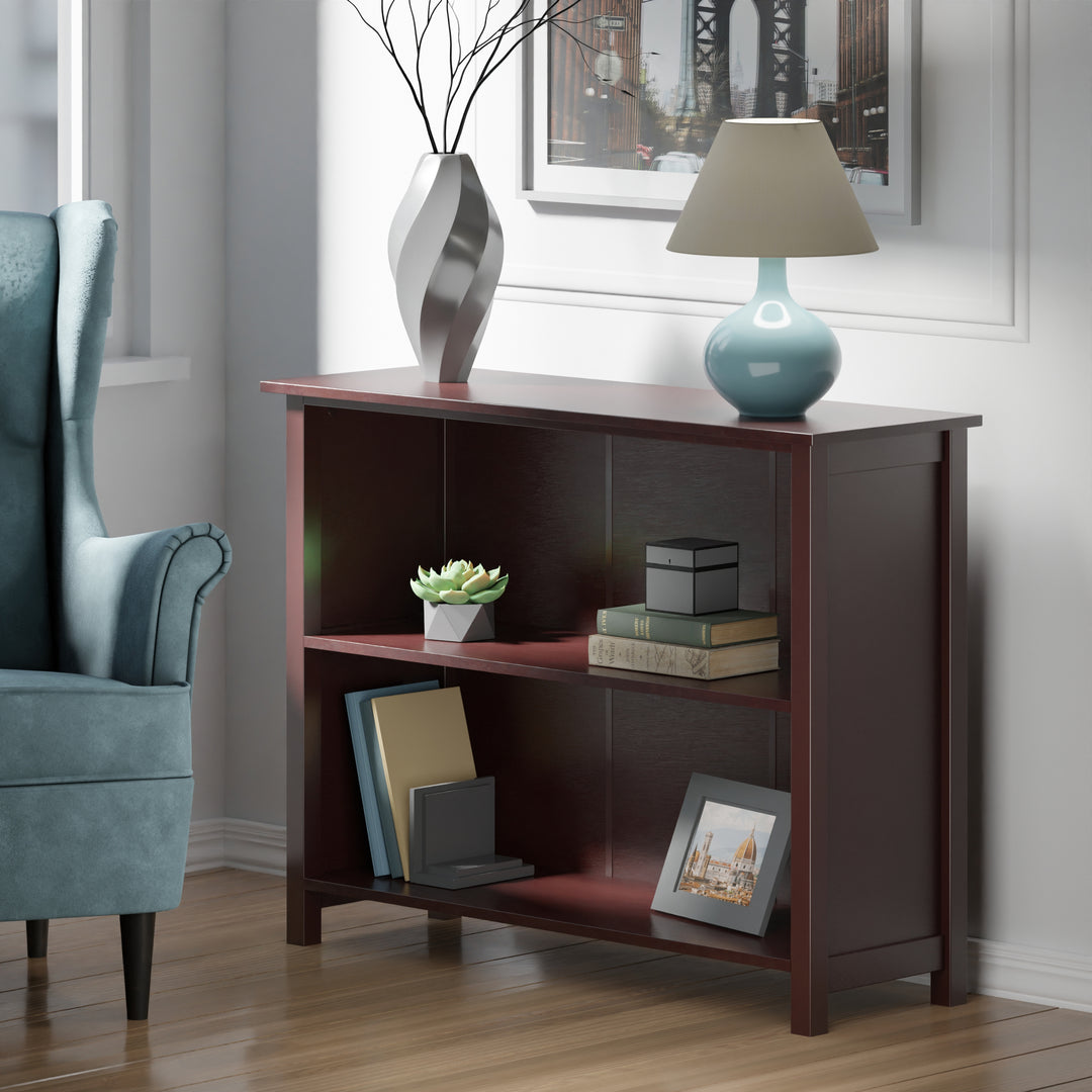 Milan Wide 2-Section Storage Shelf, Walnut