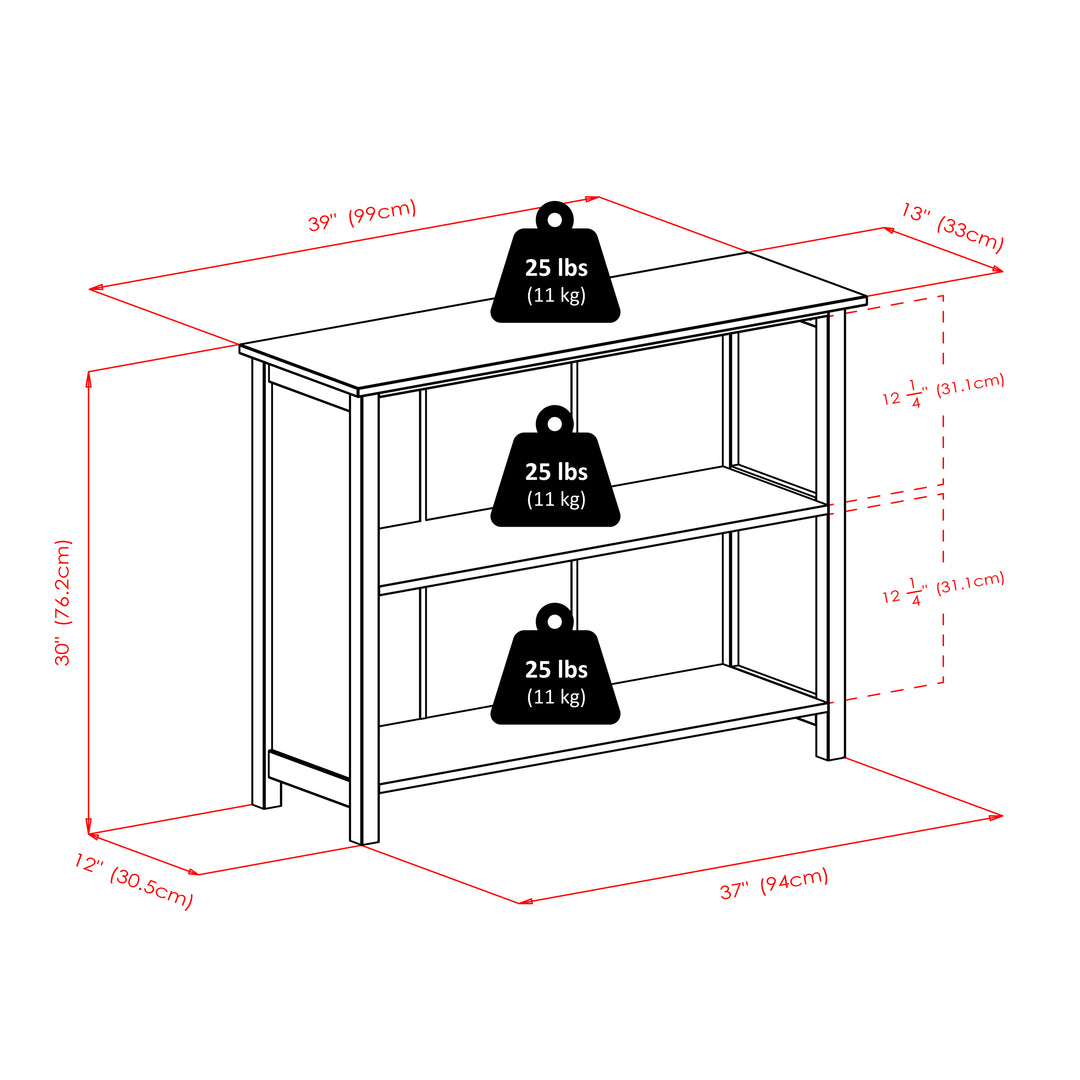 Milan Wide 2-Section Storage Shelf, Walnut