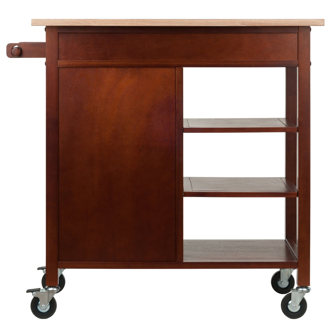 Marissa Kitchen Utility Cart, Natural & Walnut