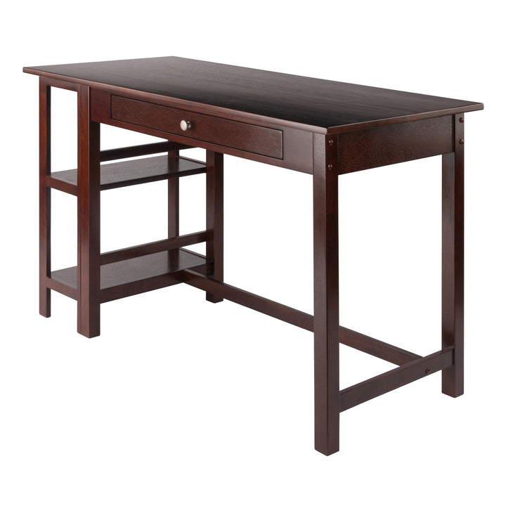 Velda Writing Desk with Shelves, Walnut