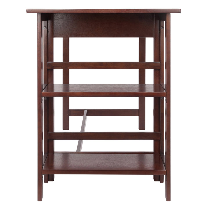 Velda Writing Desk with Shelves, Walnut