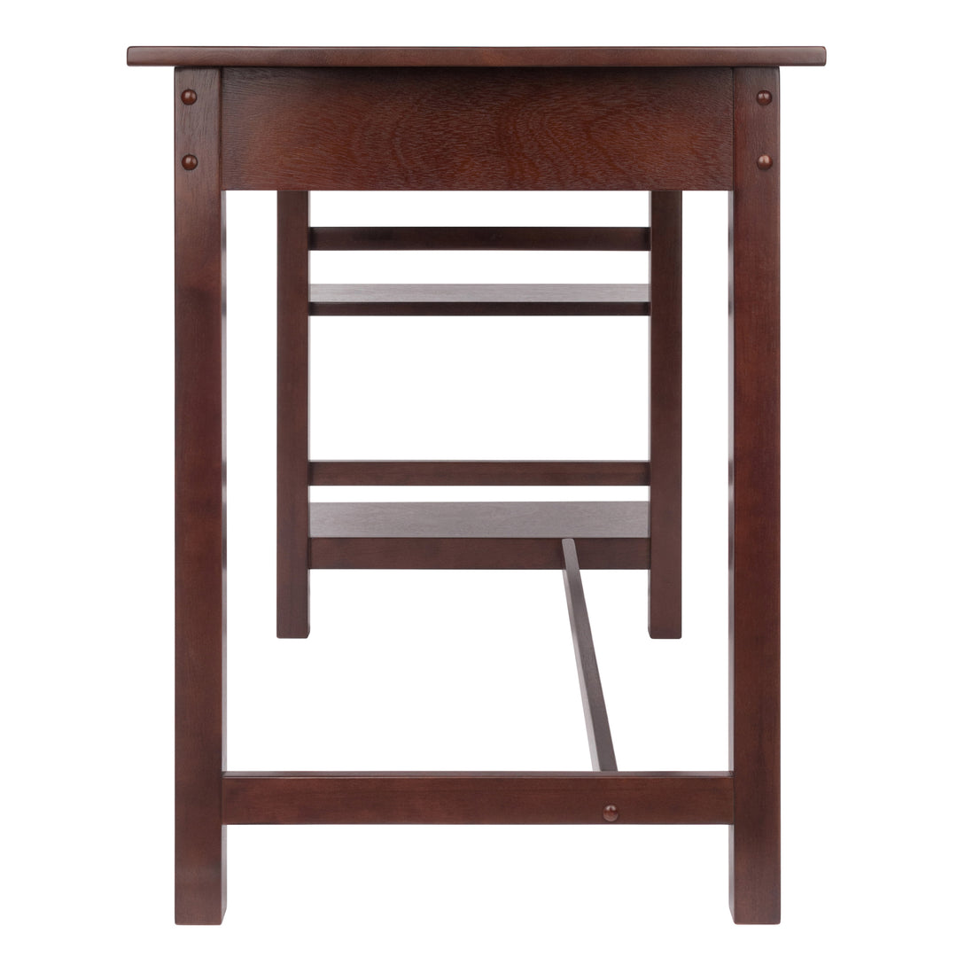 Velda Writing Desk with Shelves, Walnut