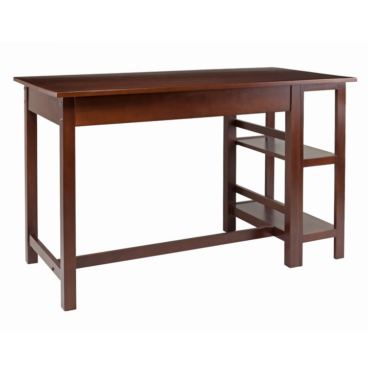 Velda Writing Desk with Shelves, Walnut