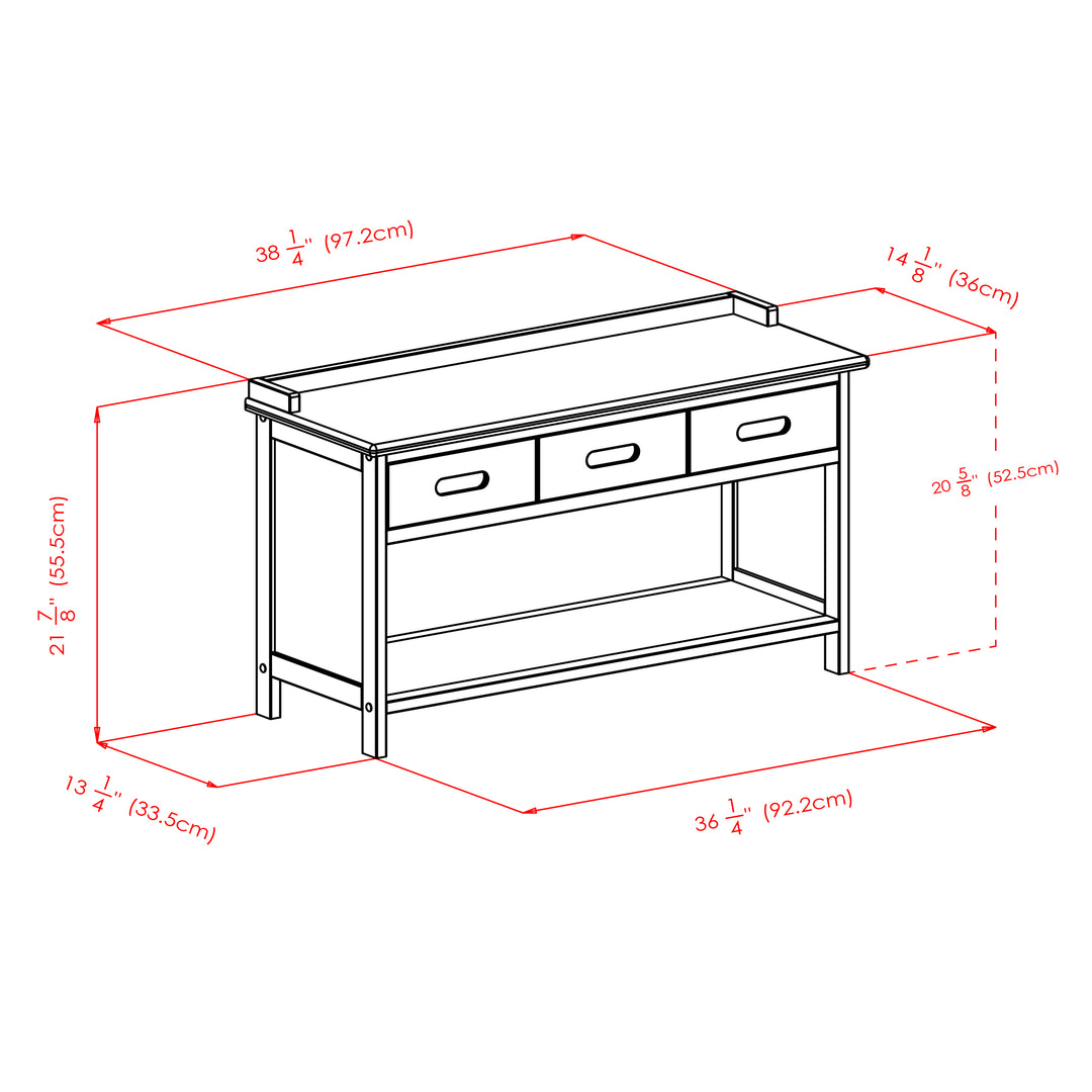 Adriana 4-Pc Storage Bench with 3 Foldable Fabric Baskets, Walnut and Black