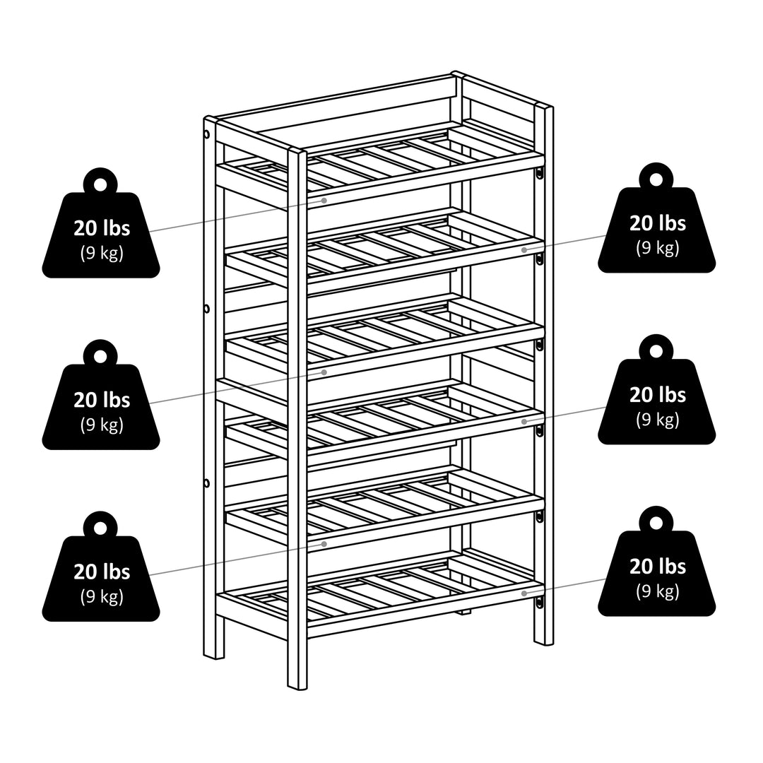 Silvi 30-Bottle Wine Rack, Walnut