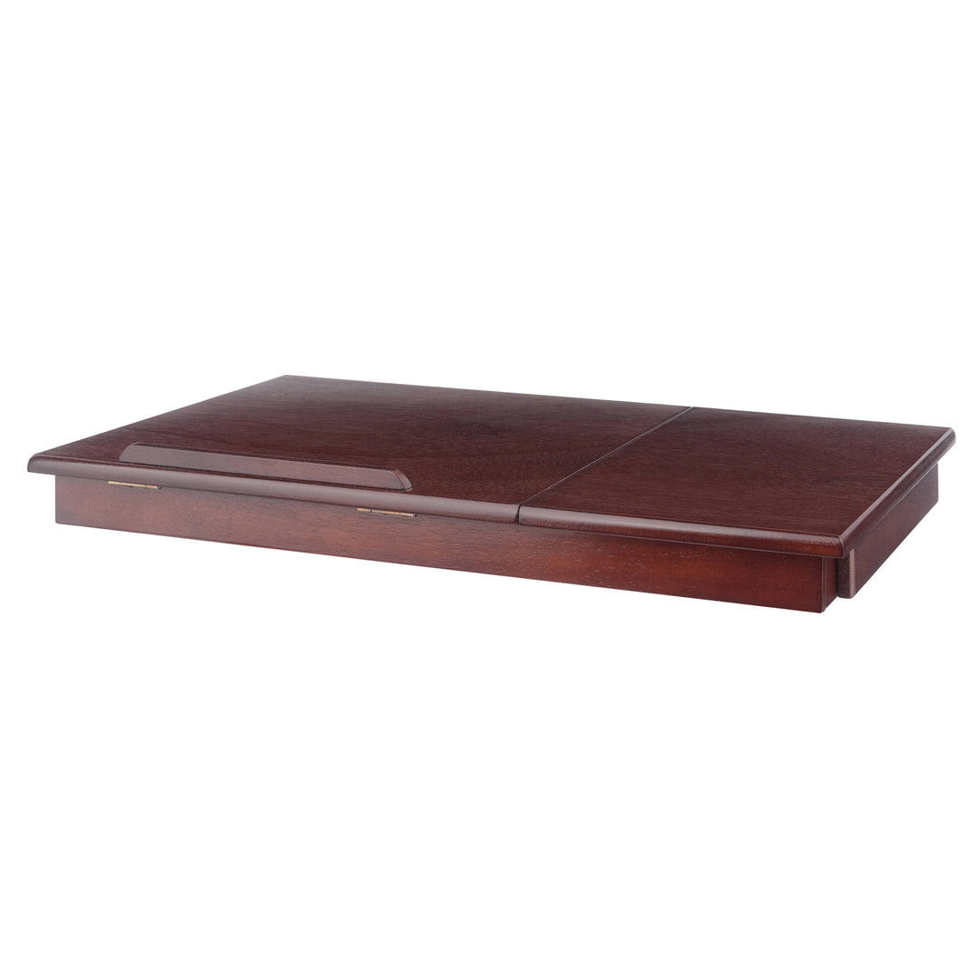 Alden Lap Desk, Tilt Top and Storage, Walnut