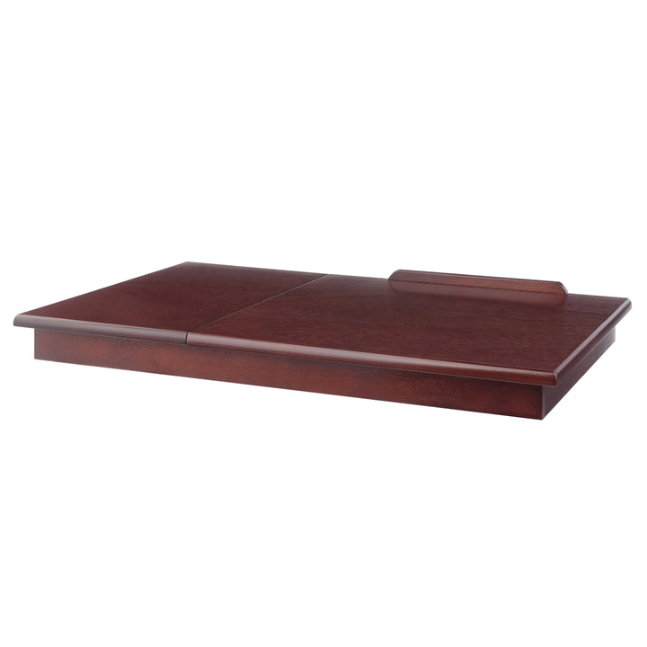 Alden Lap Desk, Tilt Top and Storage, Walnut