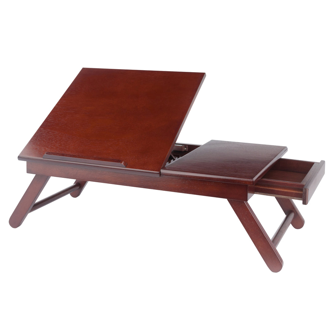 Alden Lap Desk, Tilt Top and Storage, Walnut